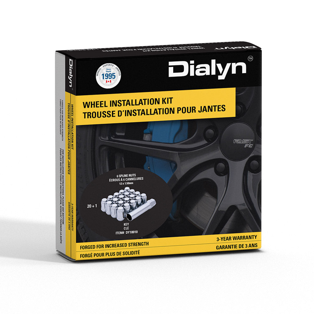 Dialyn Wheel Installation Kit - Wheel Nut (6-Spline) in Chrome | 19/21mm