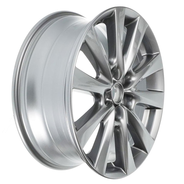 Chrome car wheel rim on a white background