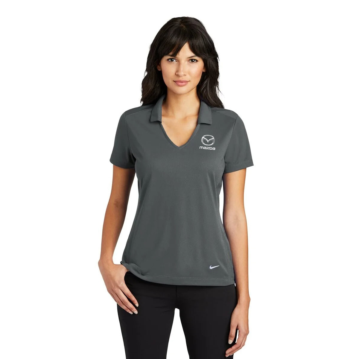 PREORDER Mazda × NIKE Dri-FIT Vertical Mesh Polo in Anthracite (Grey) | Women's