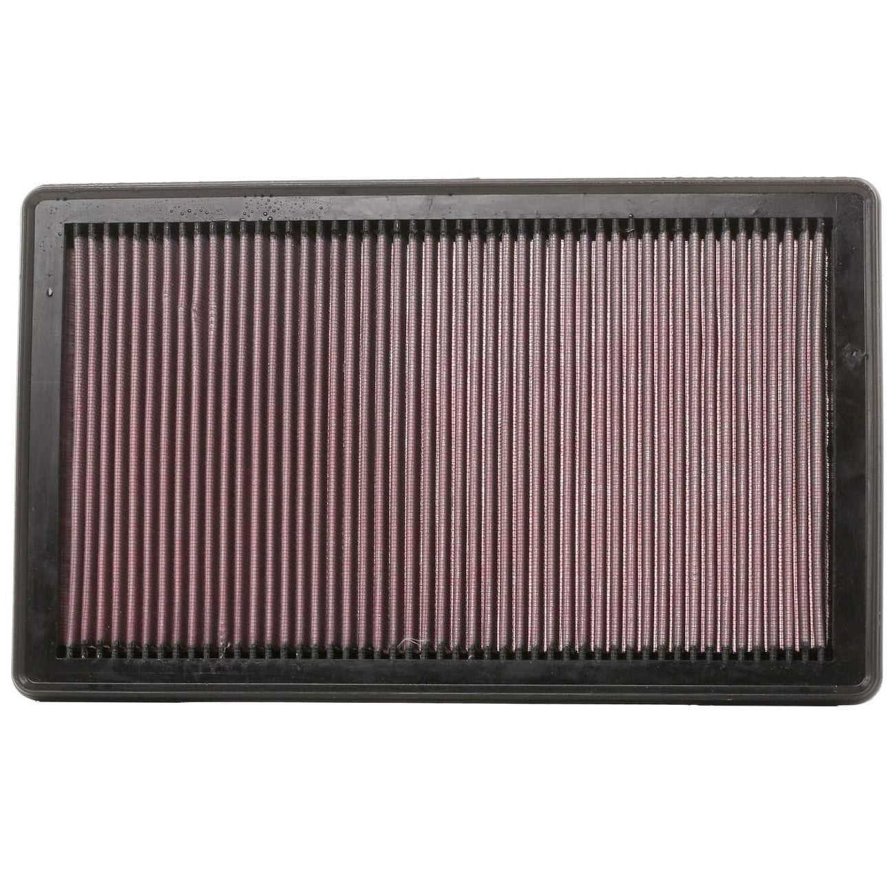 Rectangular air filter with pleated design on a white background