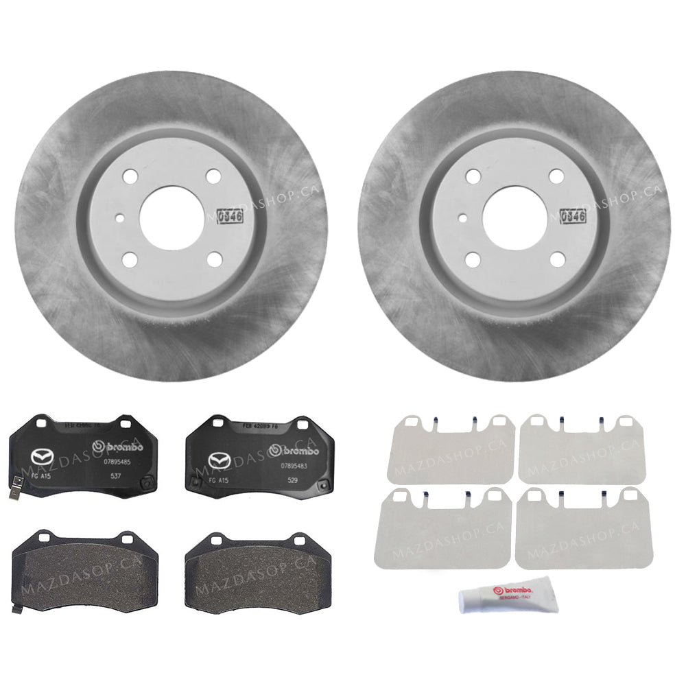 Brake Package, Front: Pads, Rotors &amp; Attachment Kit | Mazda MX-5 (2016-2024)