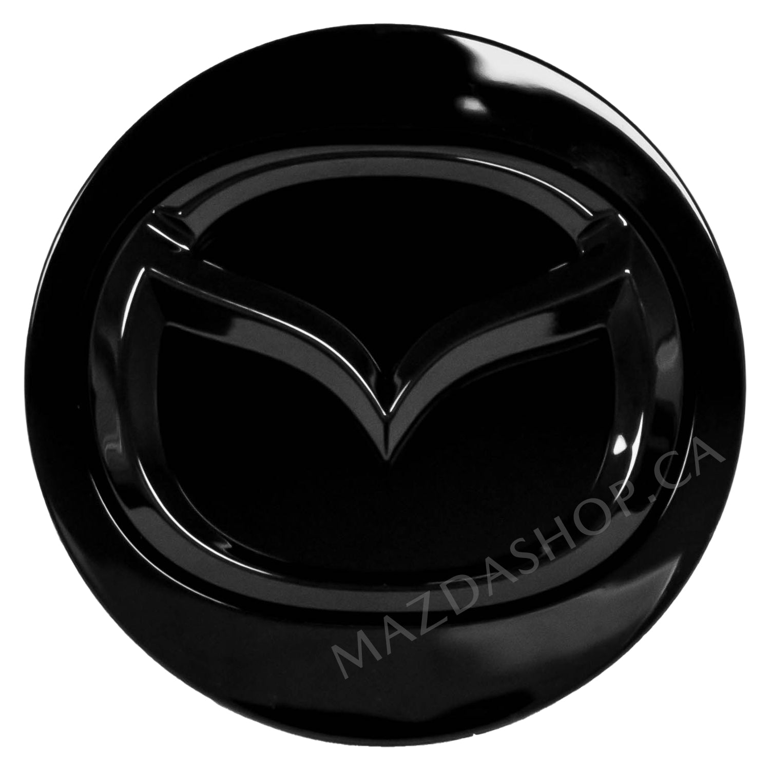 Center Cap — Gloss Black, Black Emblem | Mazda (VH40-37-190)