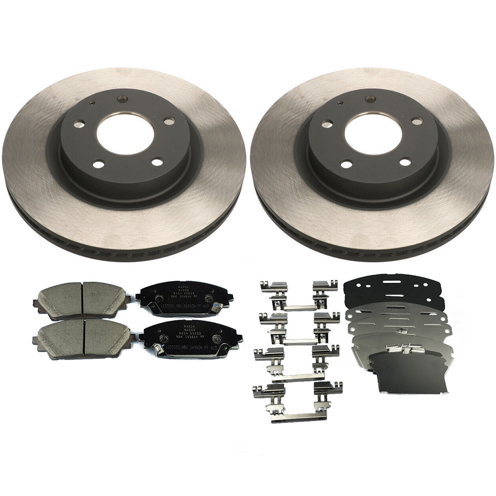 Front Brake Package: Pads, Rotors & Attachment Kit | Mazda3 Sedan & Hatchback (2014-2016)