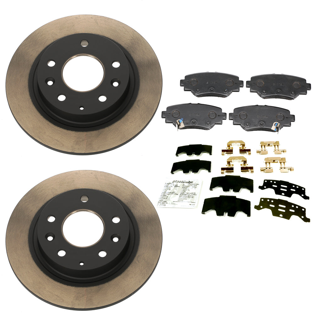 Rear Brake Package: Pads, Rotors & Attachment Kit | Mazda3 Sedan & Hatchback (2014-2016)