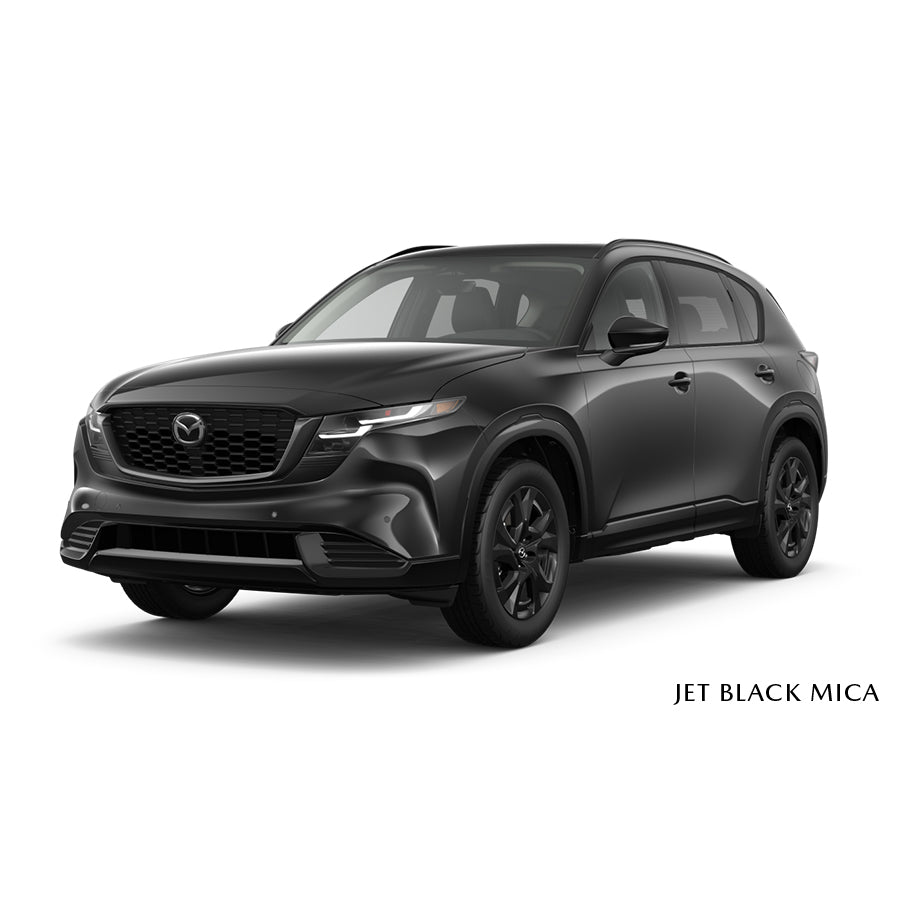 Mazda SUV in Jet Black Mica color on a white background
