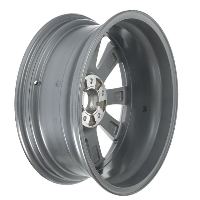 Gray alloy wheel on a white background