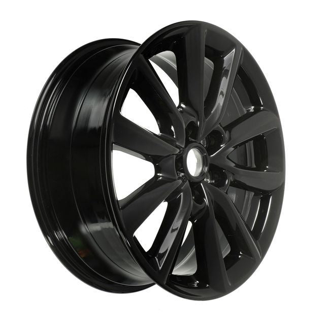 Black alloy wheel on a white background