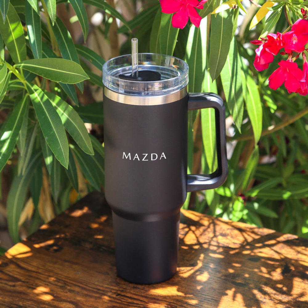 Tumbler — 40 oz. Peak Biggie (Black) | Mazda × Glacier - MazdaShop