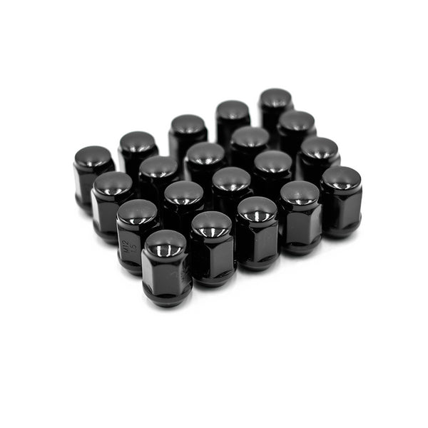 Wheel Nut Set (20 pcs) — Acorn in Gloss Black (21mm) | OE+ (OEPlus