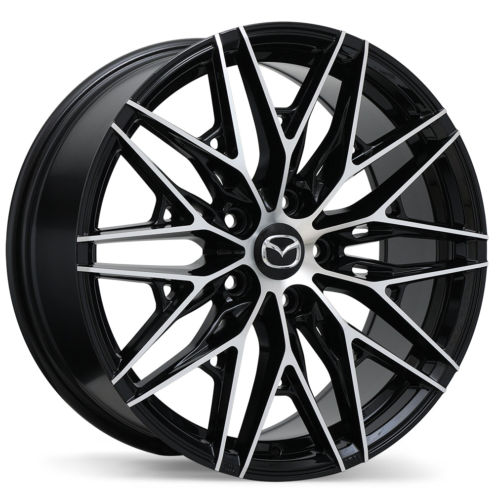 Mazda M016 Alloy Wheel (Gloss Black w/ Machined Face) — 19&quot;, 21&quot;