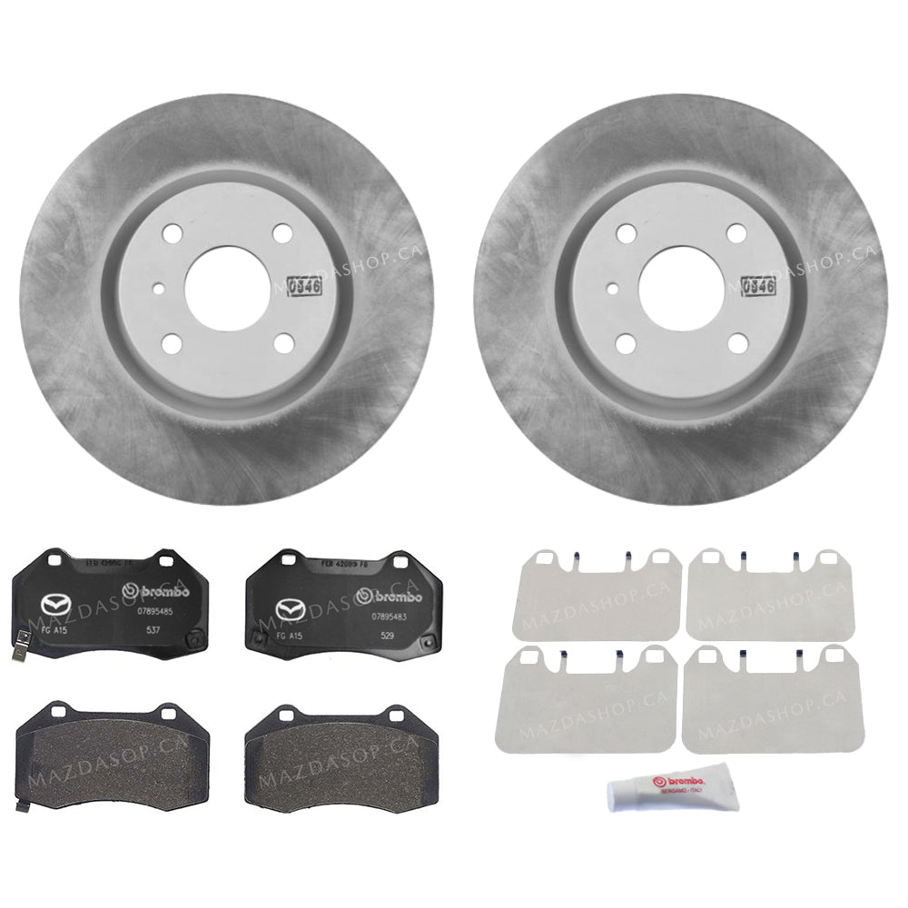 Brake Package, Front: Pads, Rotors & Attachment Kit | Mazda MX-5 (2016-2024)