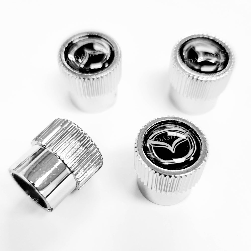 Tire Valve Stem Caps (Set of 4) in Chrome | Mazda - MazdaShop | Genuine