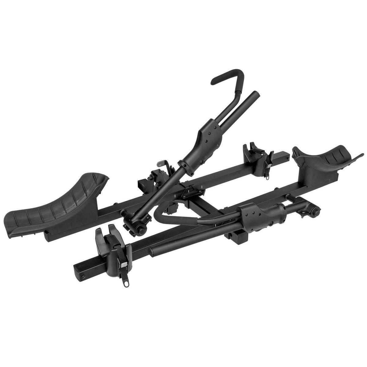 Black bike rack on a white background