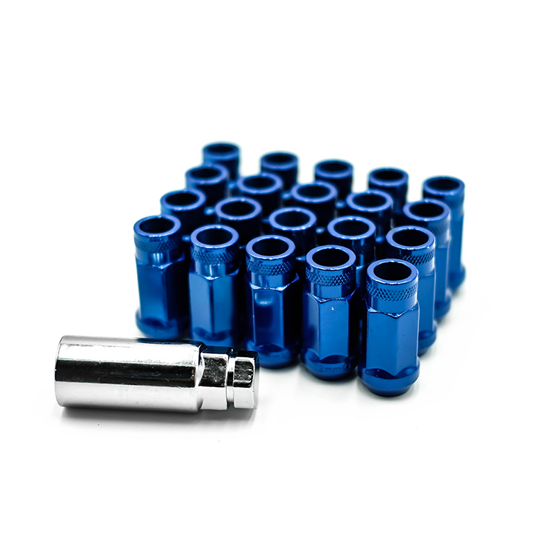 Superspeed Tuner Wheel Nut Set (20 pcs) in Blue Chrome | 19 mm