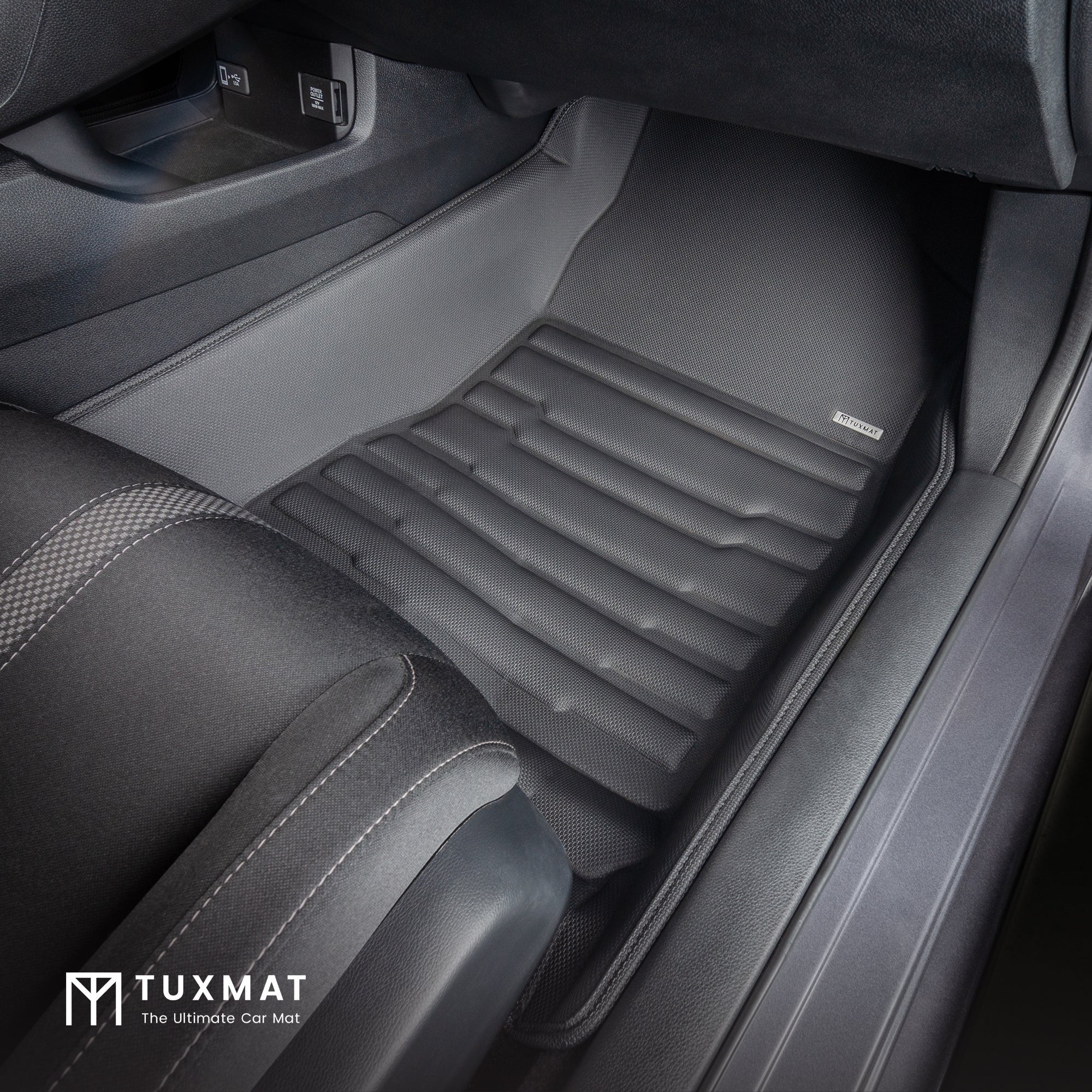 Passenger's Side Front TuxMat Floor Mat installed in Honda Civic Sedan/Hatchback/Coupe