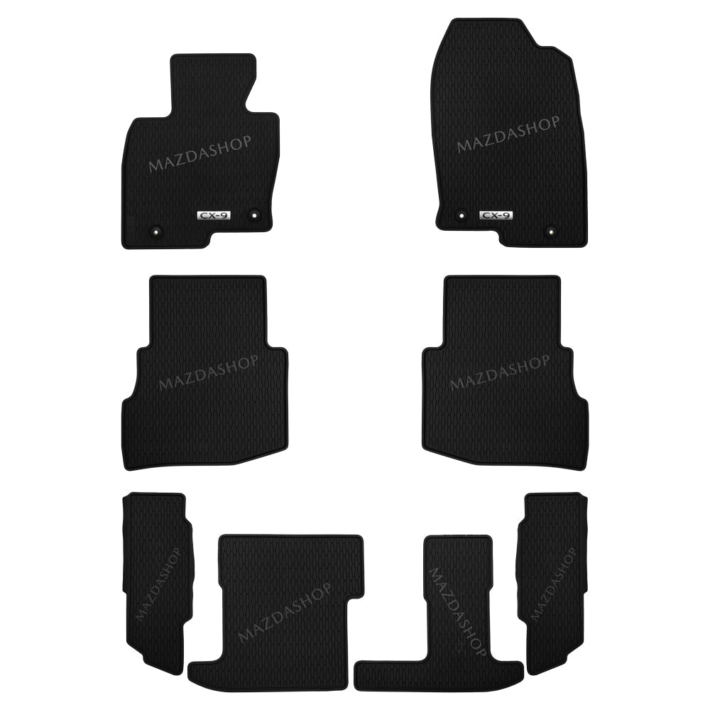 All Weather Floor Mats 1st 2nd 3rd Rows Mazda CX 9 2019 2023 Mazda Shop Genuine Mazda Parts and Accessories Online