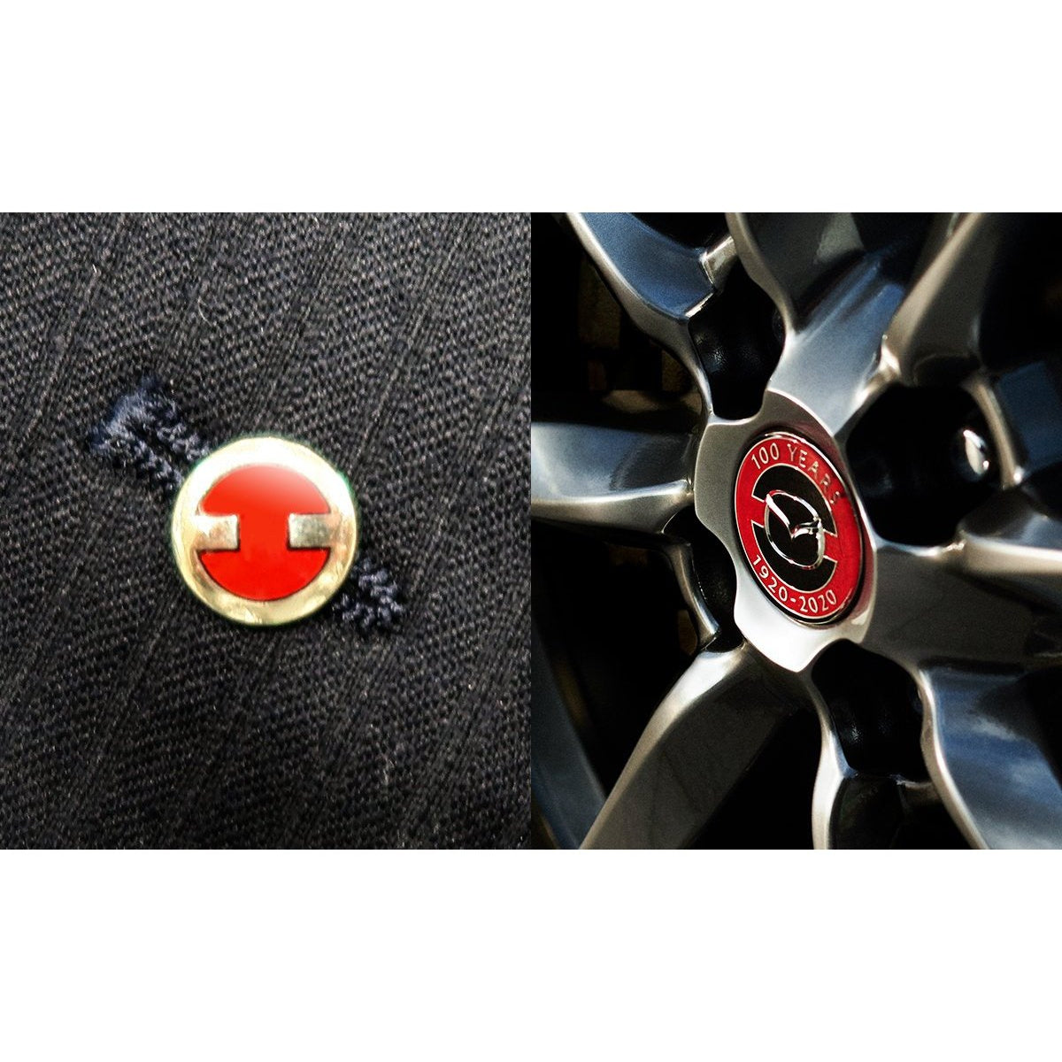 Mazda OEM 100th Anniversary Centre Cap (Gloss Black & Red)