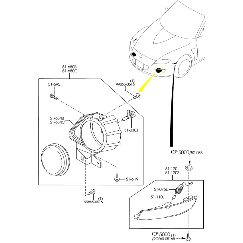 Fog Light (Left) | Mazda RX-8 (2004-2008)