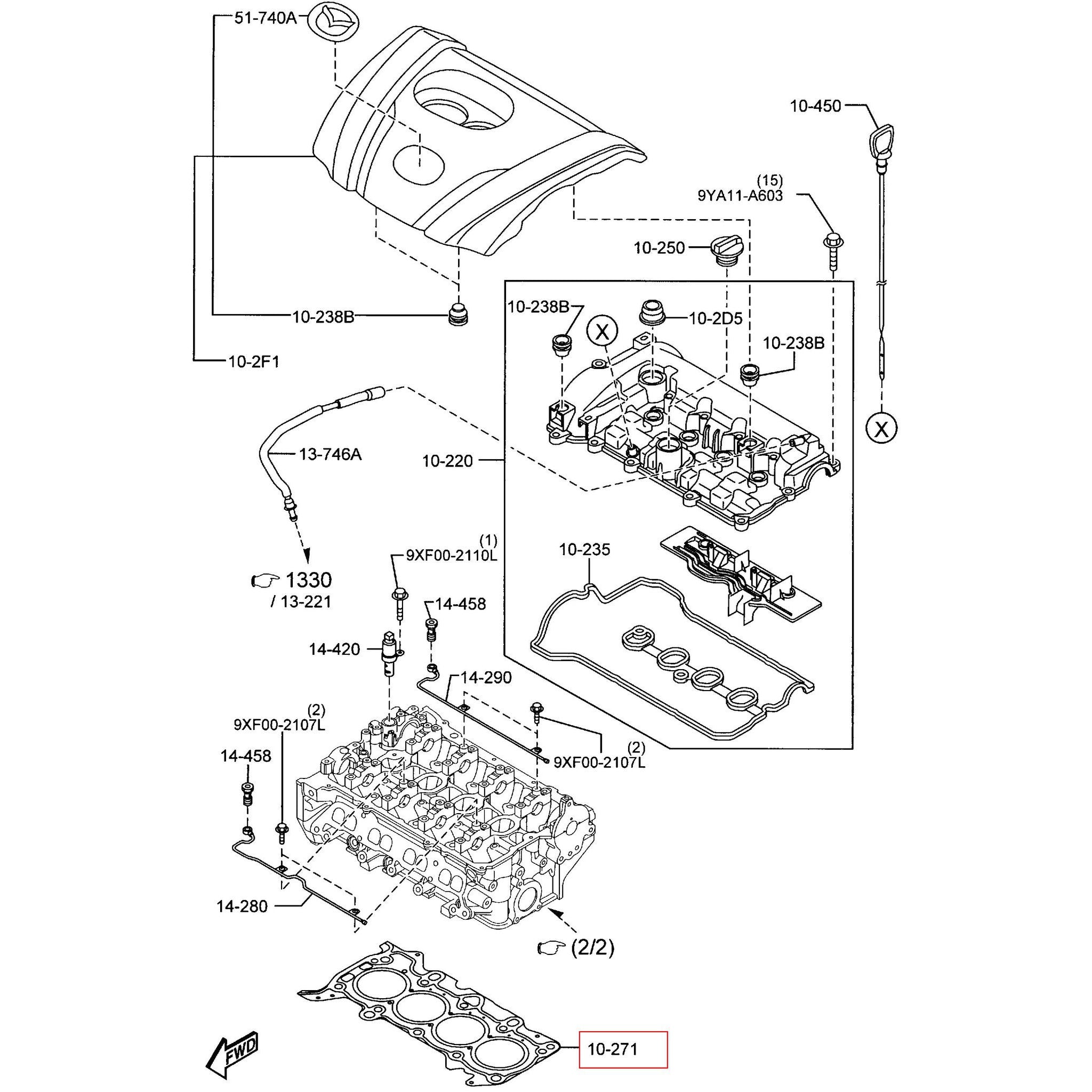 Gasket Engine Cylinder Head Gasket Mazda3 Sedan & Hatchback (2012