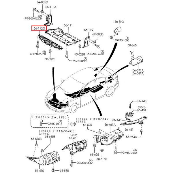 Mazda 3 discount plastic undercarriage cover
