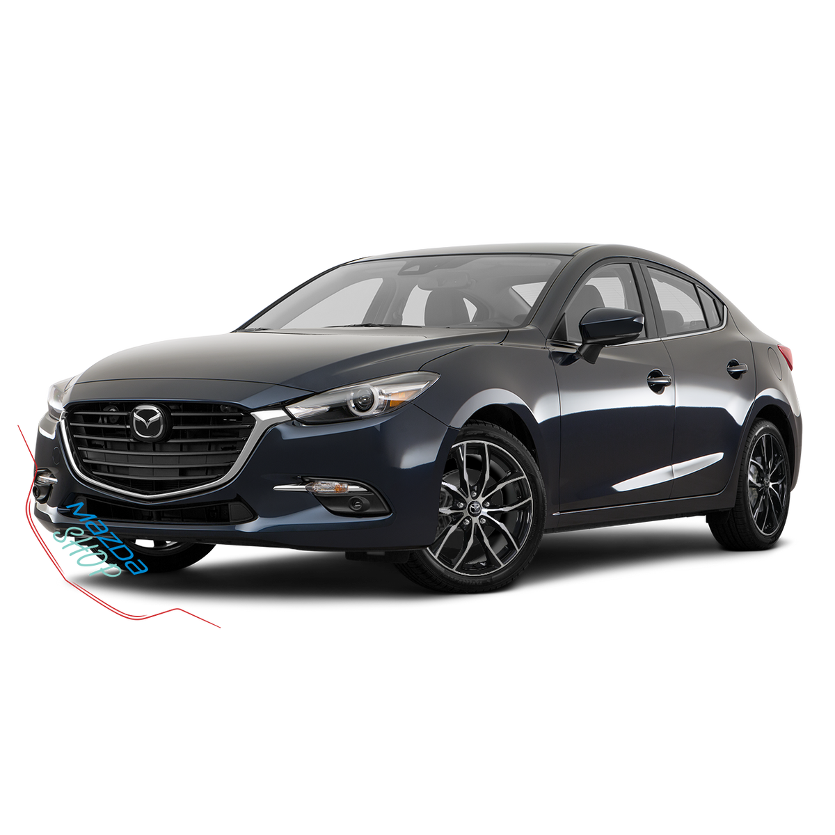 Mazda M011 Alloy Wheel (Gloss Black & Machined Face) - 18"