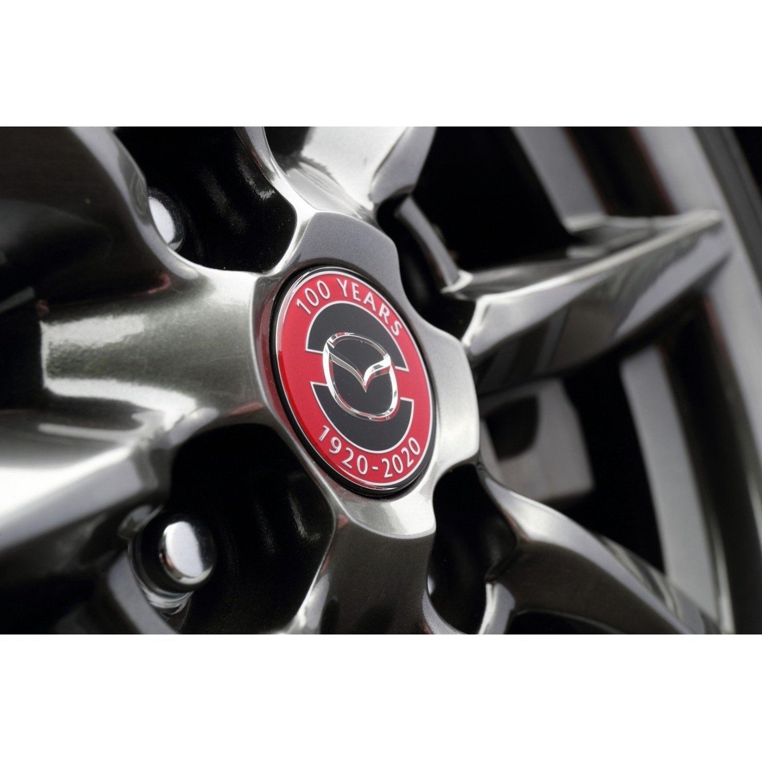 Mazda OEM 100th Anniversary Centre Cap (Gloss Black & Red)