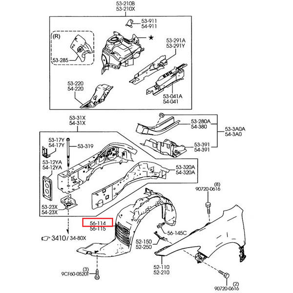 Splash Shield (Right Front Fender) | Mazda6 (2009-2010) - Mazda Shop ...