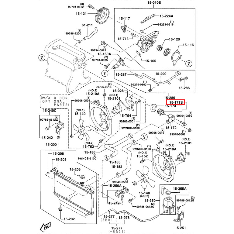 Thermostat (Without Gasket) | Mazda Protege & Protege5 (1995-2003)
