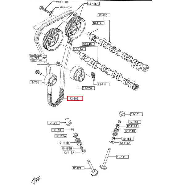 Timing Belt Mazda Protege 2001 2003 Mazda Shop Genuine