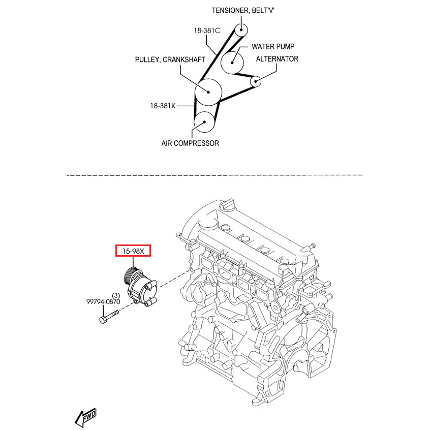 V Belt Tensioner Manual Transmission Mazda3 Sedan Hatchback 200 Mazda Shop Genuine Mazda Parts and Accessories Online